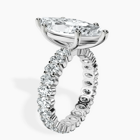 Platinum Celeste Side Oval Lab Diamond Eternity Ring standing product image one