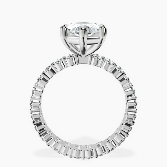 Platinum Celeste Side Oval Lab Diamond Eternity Ring side right image one