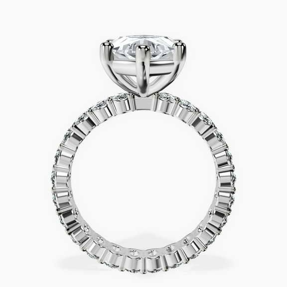 10kt White Gold Celeste Side Oval Lab Diamond Eternity Ring side right image one
