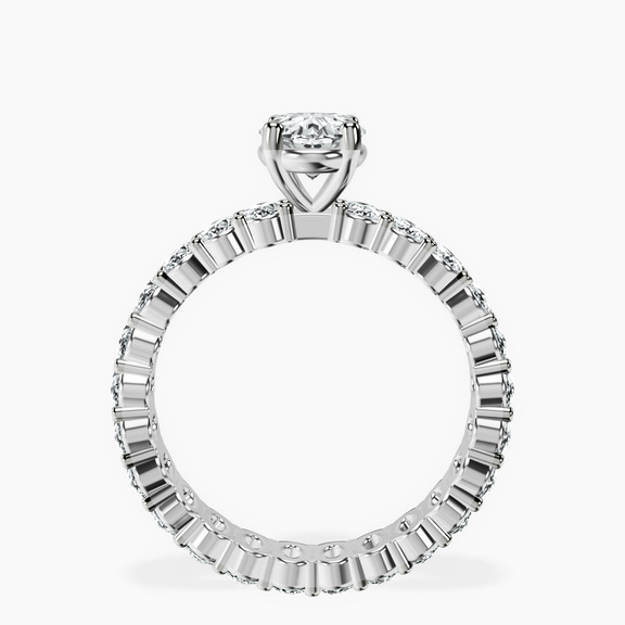 14kt White Gold Celeste Side Oval Lab Diamond Eternity Ring side right image one