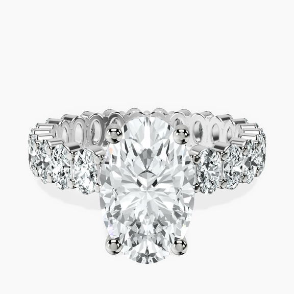 14kt White Gold Celeste Side Oval Lab Diamond Eternity Ring front image