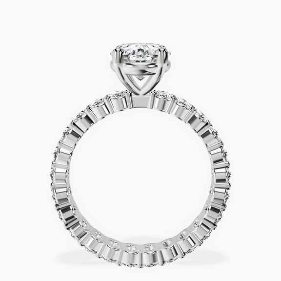 18kt White Gold Celeste Side Oval Lab Diamond Eternity Ring side right image one