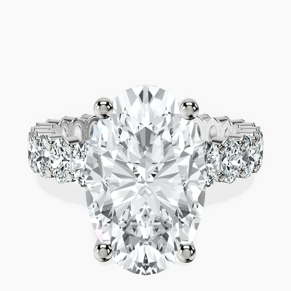 10kt White Gold Celeste Side Oval Lab Diamond Eternity Ring front image