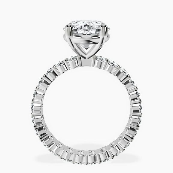 10kt White Gold Celeste Side Oval Lab Diamond Eternity Ring side right image one