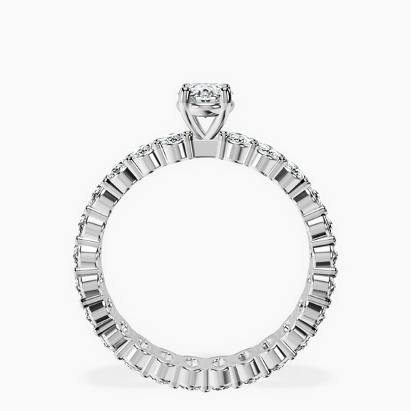14kt White Gold Celeste Side Oval Lab Diamond Eternity Ring side right image one