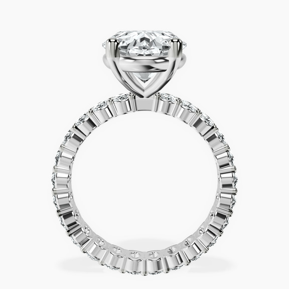Platinum Celeste Side Oval Lab Diamond Eternity Ring side right image one