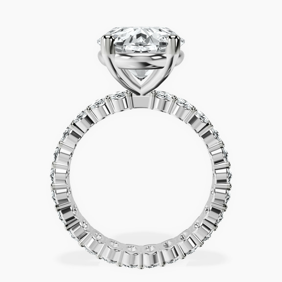 14kt White Gold Celeste Side Oval Lab Diamond Eternity Ring side right image one