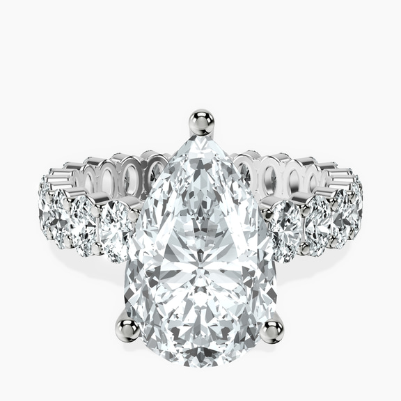 14kt White Gold Celeste Side Oval Lab Diamond Eternity Ring front image