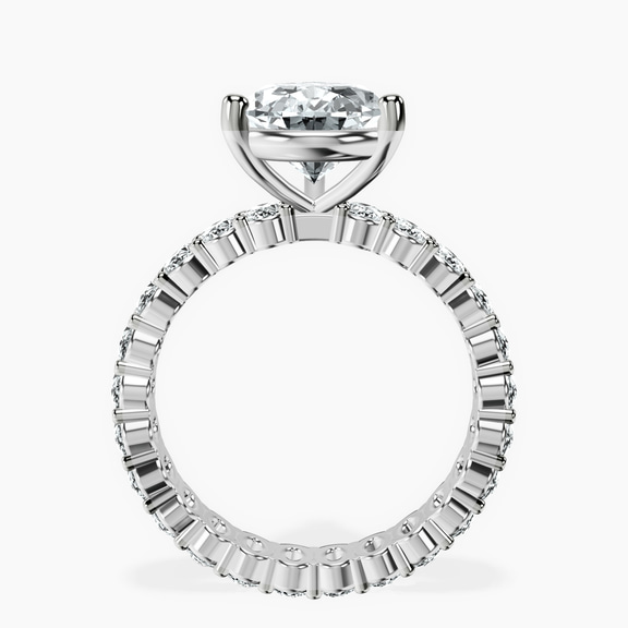 14kt White Gold Celeste Side Oval Lab Diamond Eternity Ring side right image one