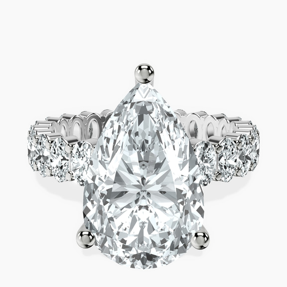 14kt White Gold Celeste Side Oval Lab Diamond Eternity Ring front image