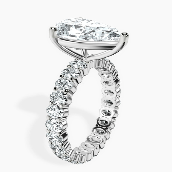 14kt White Gold Celeste Side Oval Lab Diamond Eternity Ring standing product image one