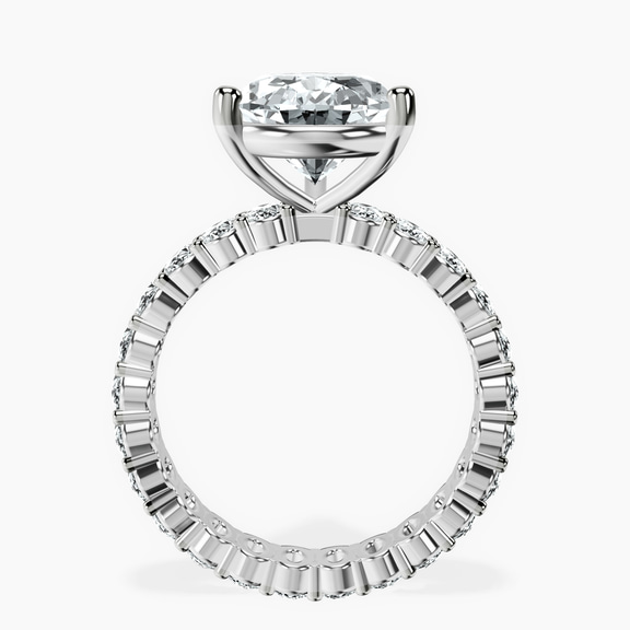 14kt White Gold Celeste Side Oval Lab Diamond Eternity Ring side right image one