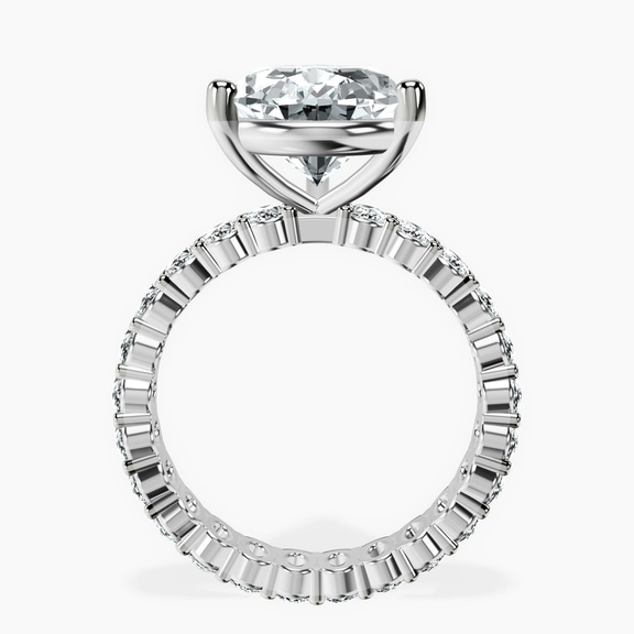 14kt White Gold Celeste Side Oval Lab Diamond Eternity Ring side right image one