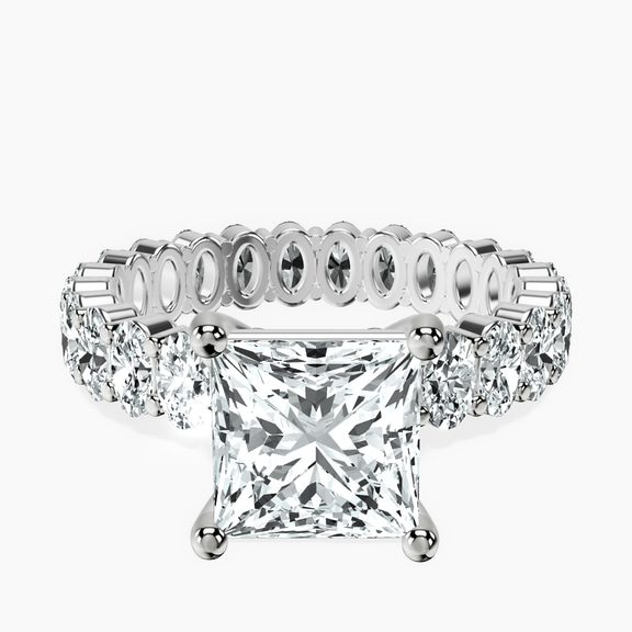 10kt White Gold Celeste Side Oval Lab Diamond Eternity Ring front image