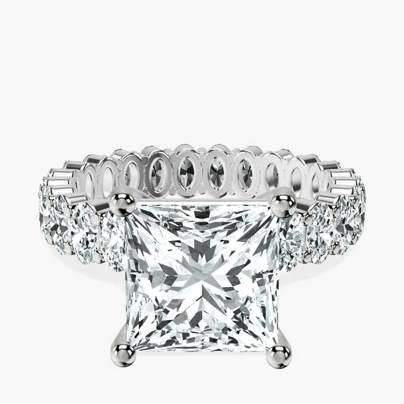 18kt White Gold Celeste Side Oval Lab Diamond Eternity Ring front image