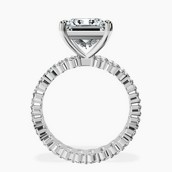 18kt White Gold Celeste Side Oval Lab Diamond Eternity Ring side right image one