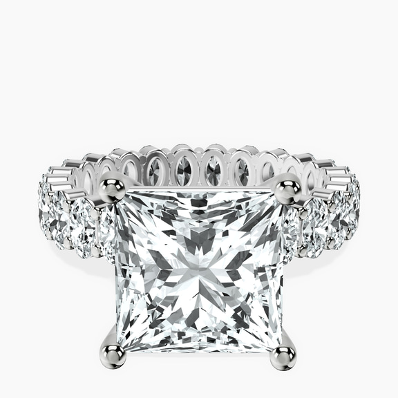 18kt White Gold Celeste Side Oval Lab Diamond Eternity Ring front image