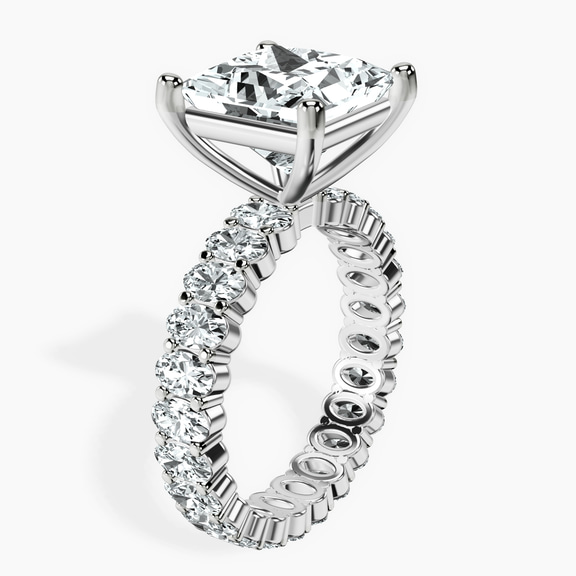 18kt White Gold Celeste Side Oval Lab Diamond Eternity Ring standing product image one