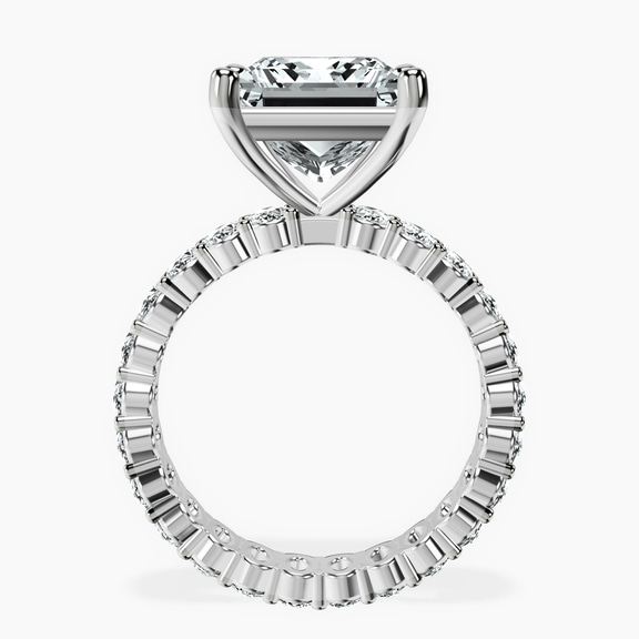 18kt White Gold Celeste Side Oval Lab Diamond Eternity Ring side right image one