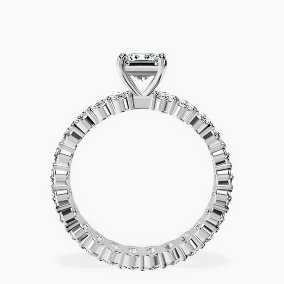 18kt White Gold Celeste Side Oval Lab Diamond Eternity Ring side right image one