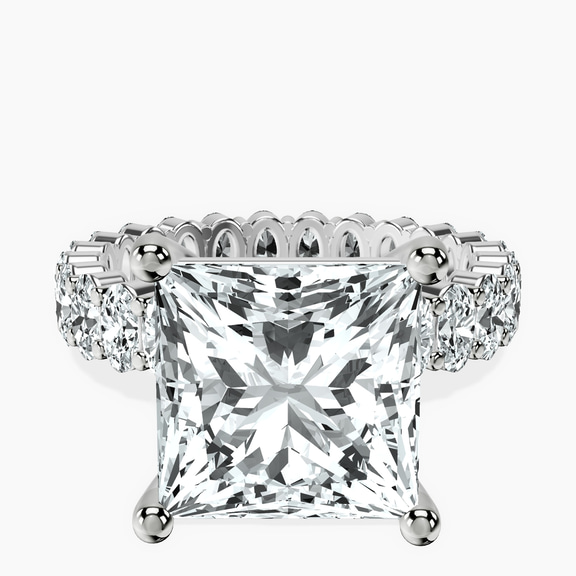 18kt White Gold Celeste Side Oval Lab Diamond Eternity Ring front image