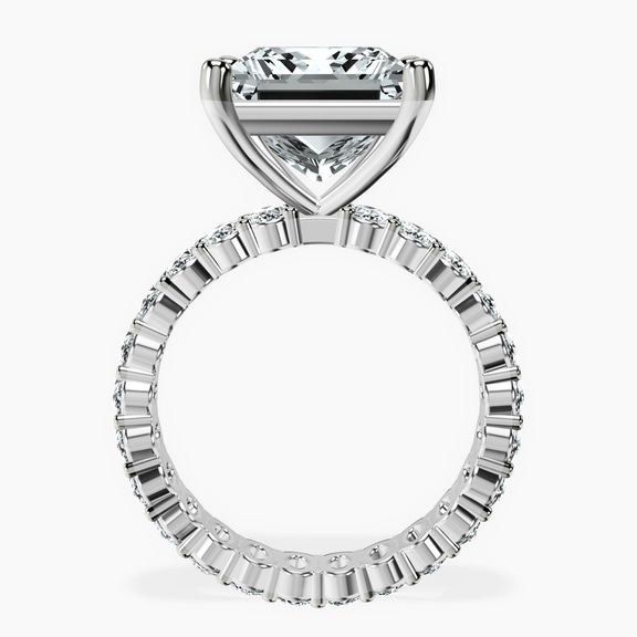 18kt White Gold Celeste Side Oval Lab Diamond Eternity Ring side right image one