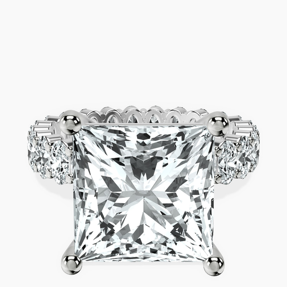 14kt White Gold Celeste Side Oval Lab Diamond Eternity Ring front image