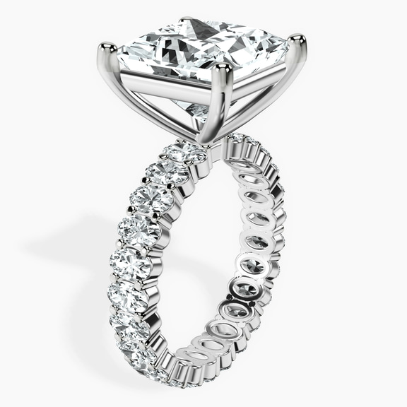 14kt White Gold Celeste Side Oval Lab Diamond Eternity Ring standing product image one