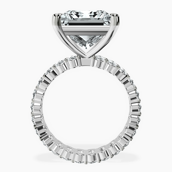 14kt White Gold Celeste Side Oval Lab Diamond Eternity Ring side right image one