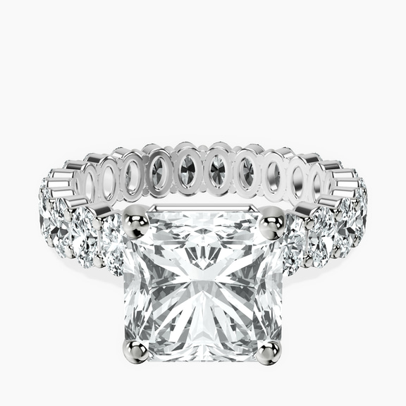18kt White Gold Celeste Side Oval Lab Diamond Eternity Ring front image