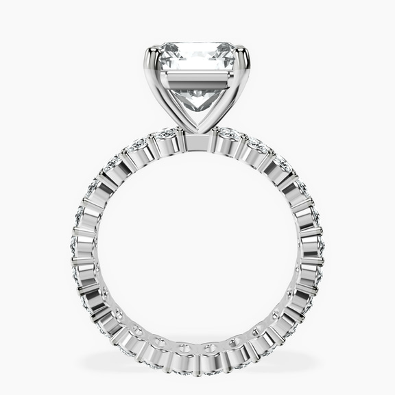 18kt White Gold Celeste Side Oval Lab Diamond Eternity Ring side right image one