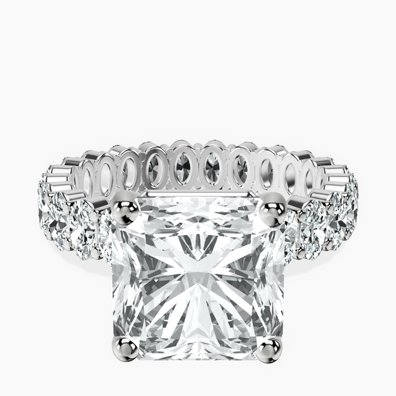 10kt White Gold Celeste Side Oval Lab Diamond Eternity Ring front image