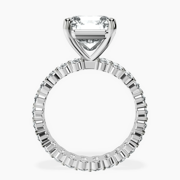 14kt White Gold Celeste Side Oval Lab Diamond Eternity Ring side right image one