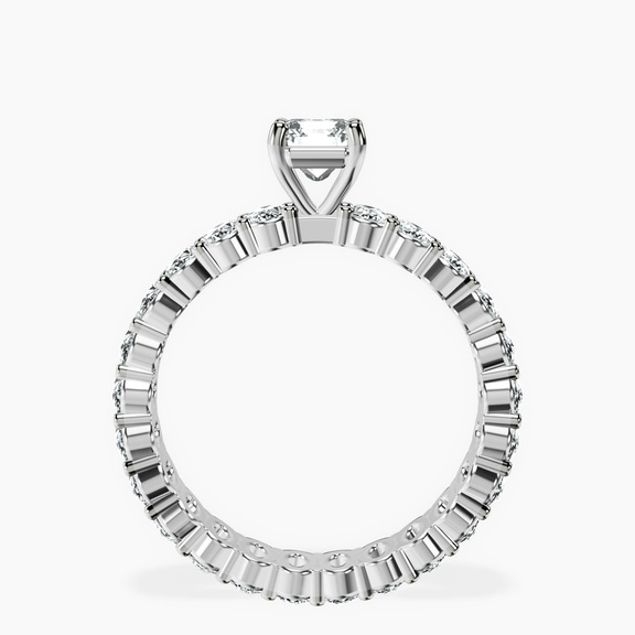 14kt White Gold Celeste Side Oval Lab Diamond Eternity Ring side right image one