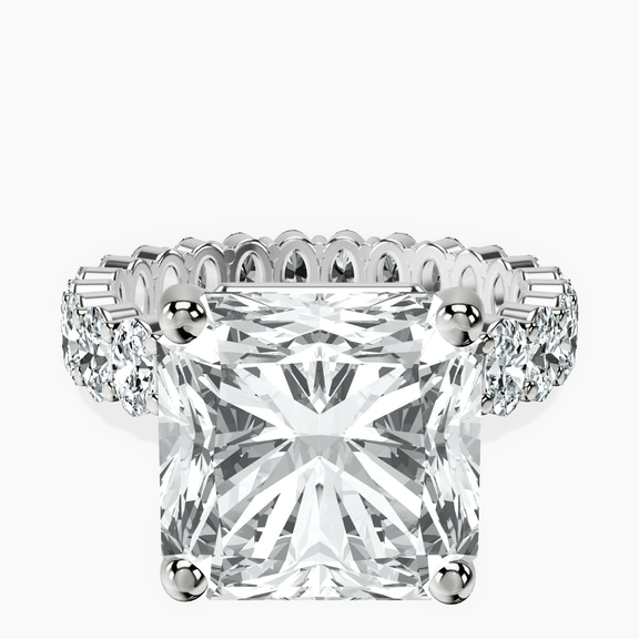 10kt White Gold Celeste Side Oval Lab Diamond Eternity Ring front image