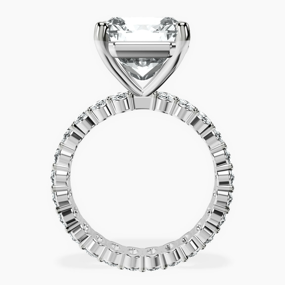 10kt White Gold Celeste Side Oval Lab Diamond Eternity Ring side right image one