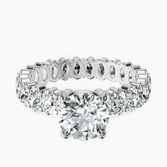 Platinum Celeste Side Oval Lab Diamond Eternity Ring front image