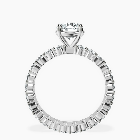 Platinum Celeste Side Oval Lab Diamond Eternity Ring side right image one