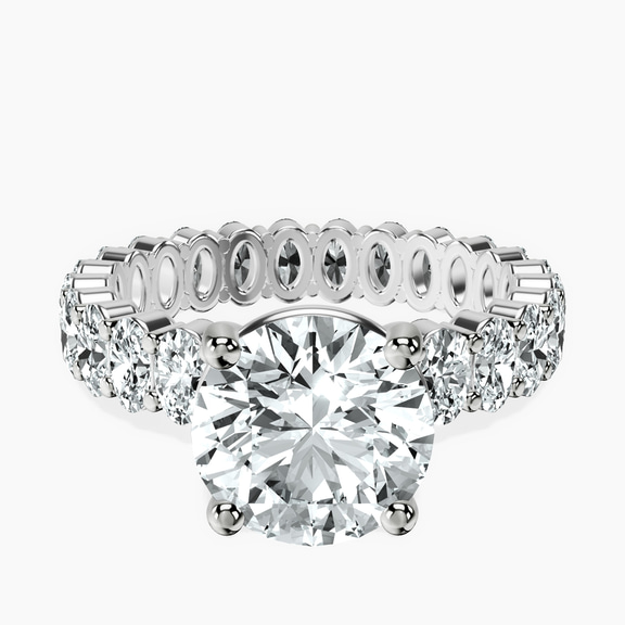 10kt White Gold Celeste Side Oval Lab Diamond Eternity Ring front image