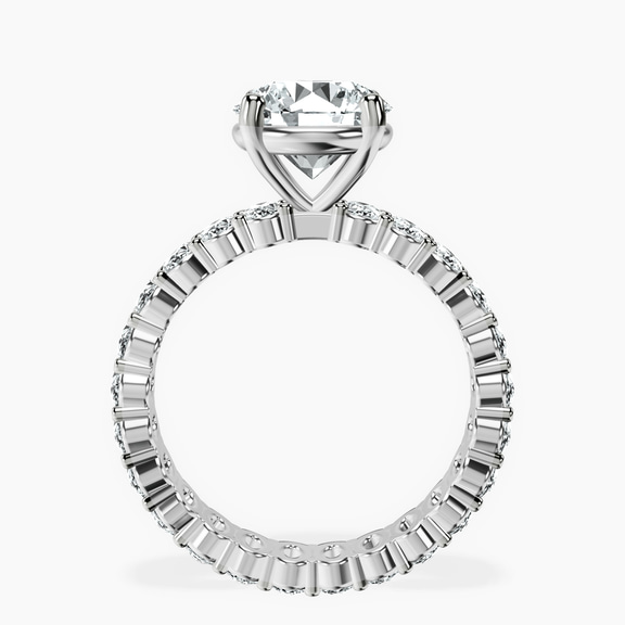 18kt White Gold Celeste Side Oval Lab Diamond Eternity Ring side right image one