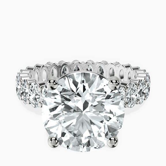 10kt White Gold Celeste Side Oval Lab Diamond Eternity Ring front image