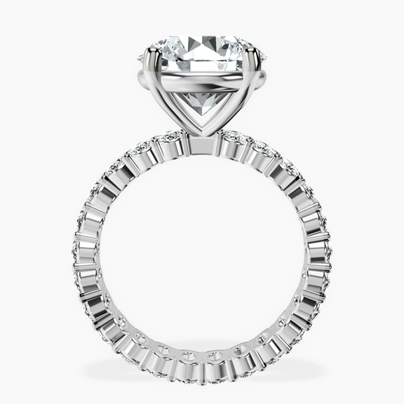 10kt White Gold Celeste Side Oval Lab Diamond Eternity Ring side right image one