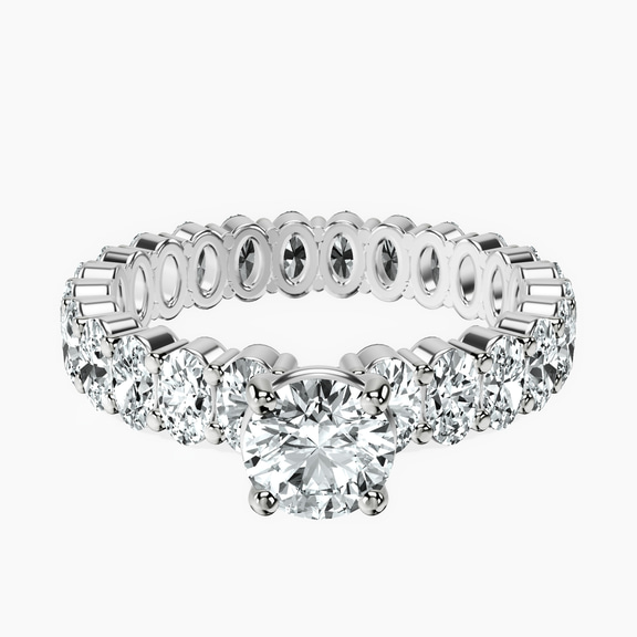 14kt White Gold Celeste Side Oval Lab Diamond Eternity Ring front image
