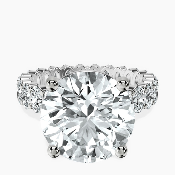 10kt White Gold Celeste Side Oval Lab Diamond Eternity Ring front image