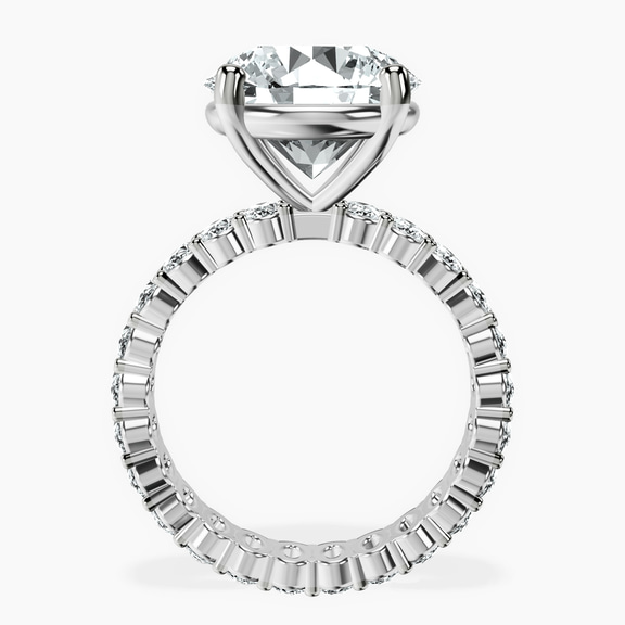 10kt White Gold Celeste Side Oval Lab Diamond Eternity Ring side right image one