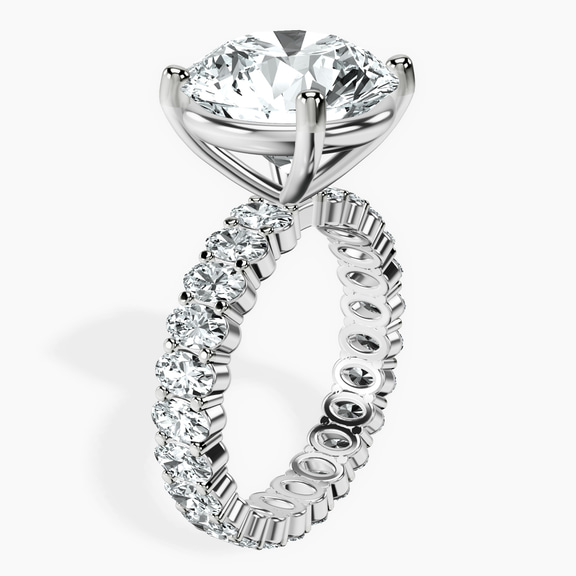 10kt White Gold Celeste Side Oval Lab Diamond Eternity Ring standing product image one