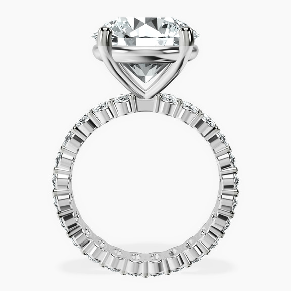 10kt White Gold Celeste Side Oval Lab Diamond Eternity Ring side right image one