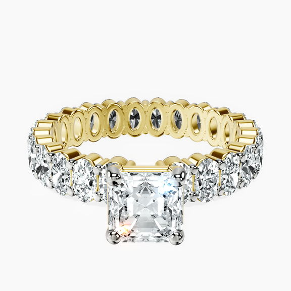 10kt Yellow Gold Celeste Side Oval Lab Diamond Eternity Ring front image