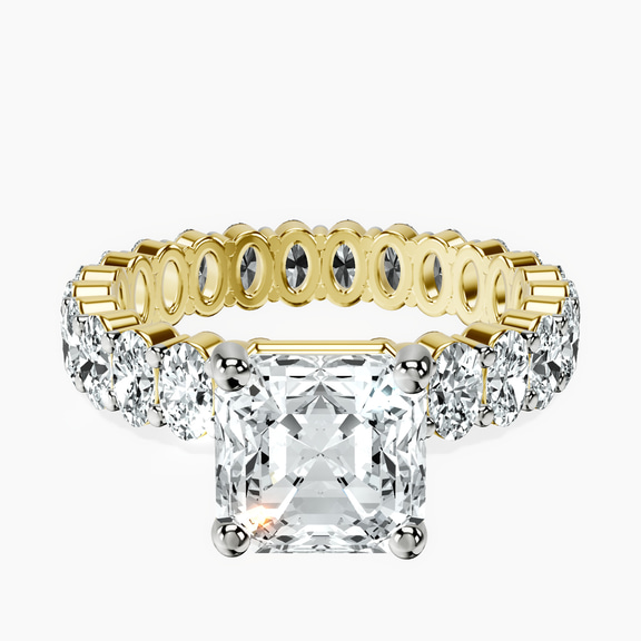 14kt Yellow Gold Celeste Side Oval Lab Diamond Eternity Ring front image
