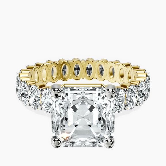 10kt Yellow Gold Celeste Side Oval Lab Diamond Eternity Ring front image